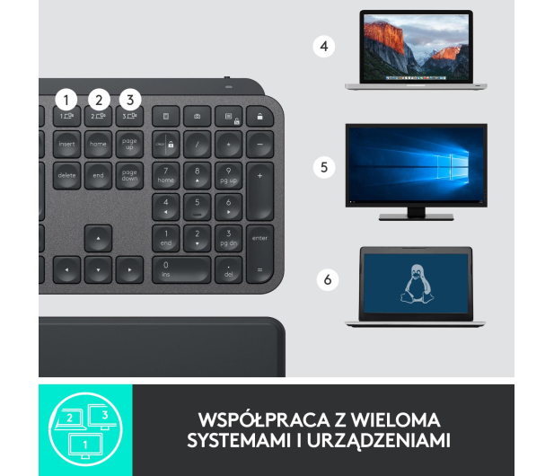LOGITECH Klawiatura MX Keys Plus z podpórką na nadgarstki 920-009416 - 597345 - zdjęcie 12